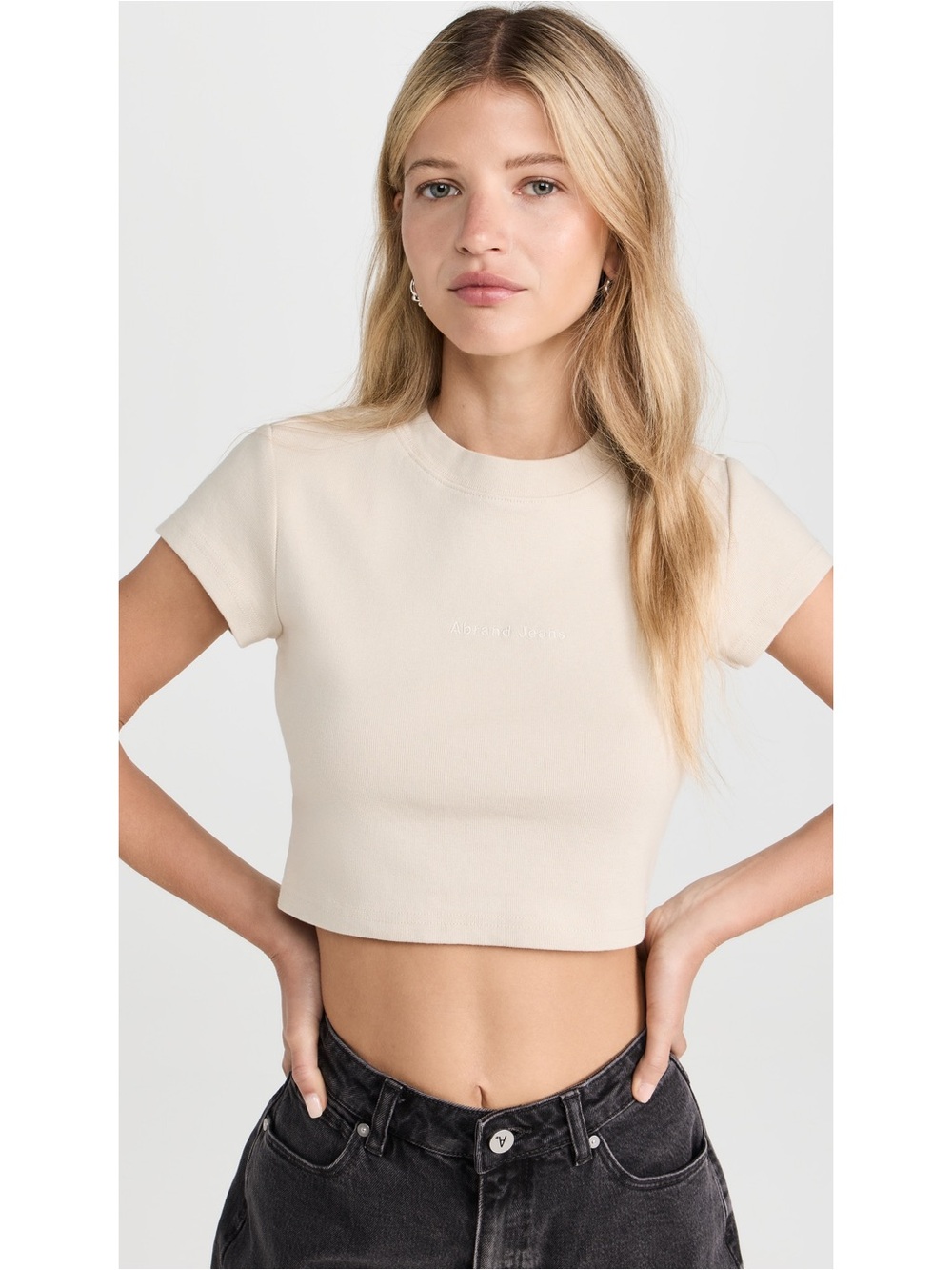 NWT Abrand Jeans 90s Crop Tee in Milk